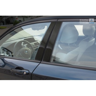 Накладки на стойки дверей (карбон) BMW 1 F20 (2011-) бренд – Avisa главное фото